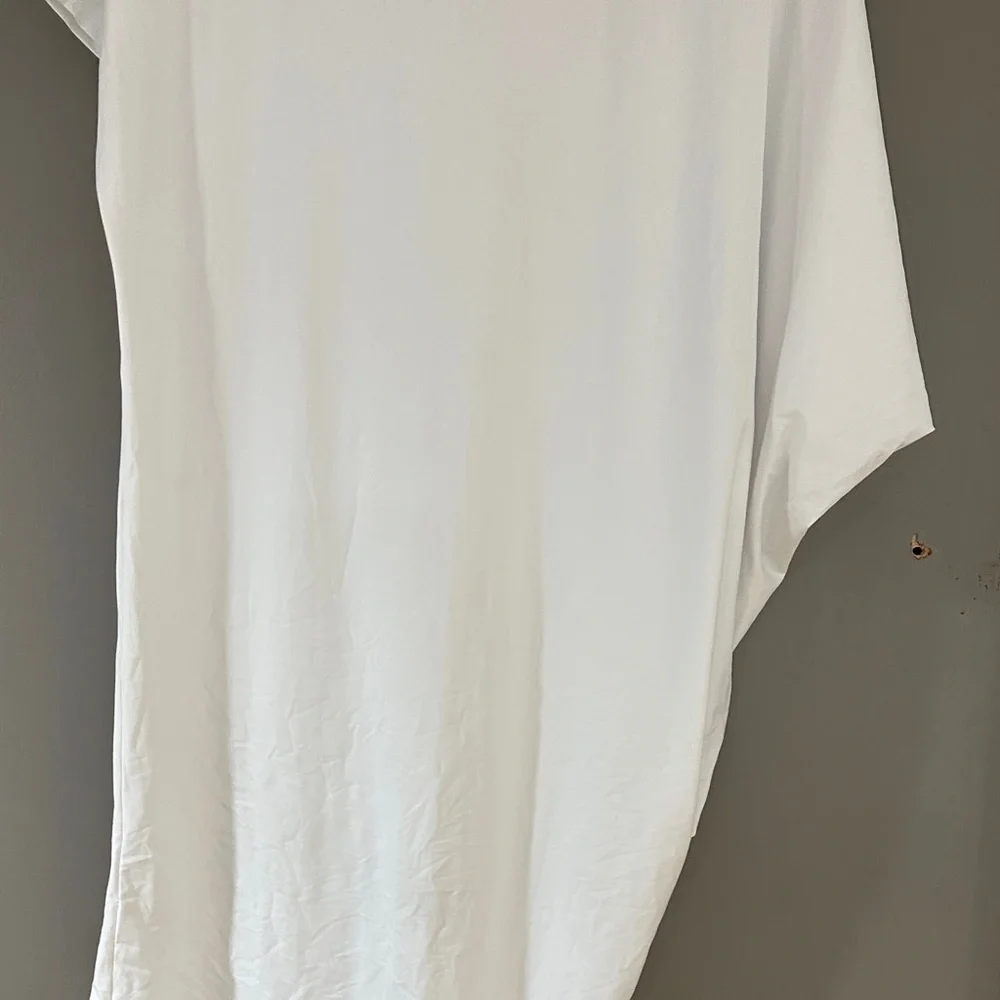 Athleta White Asymmetrical Tunic Stretch Top Minimalist Athleisure - Picture 8 of 9